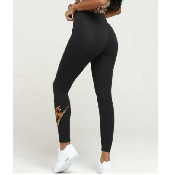 nike leopard swoosh leggings